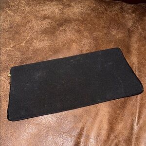 Vintage Chic Black Clutch with Gold kiss lock side Accent
